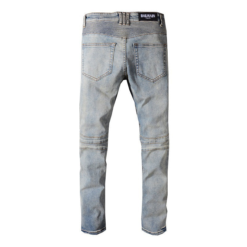 BIKER ZIP DENIM | BLUE