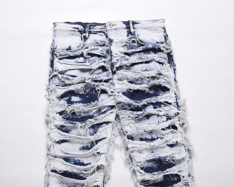 RIPPED V2 DENIM | WHITE-BLUE