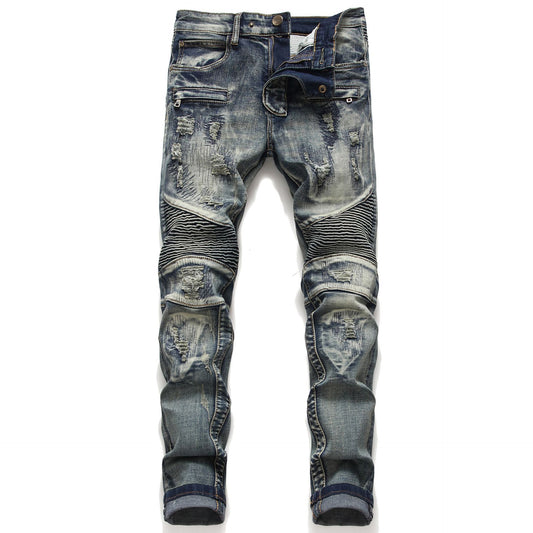 BIKER ZIP DENIM | GRAPHITE