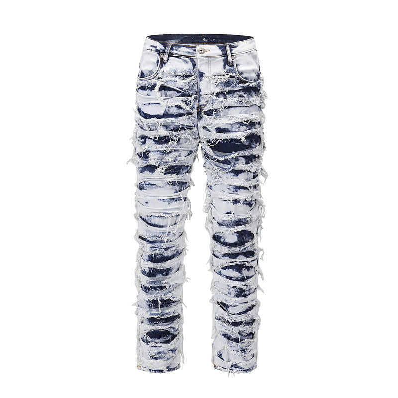 RIPPED V2 DENIM | WHITE-BLUE