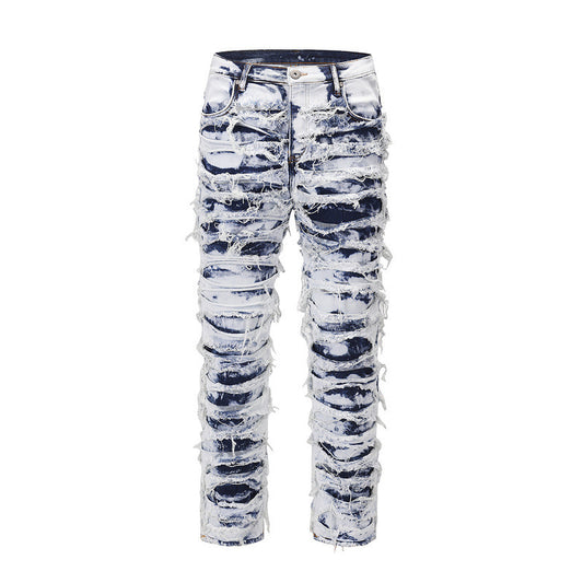 RIPPED V2 DENIM | WHITE-BLUE