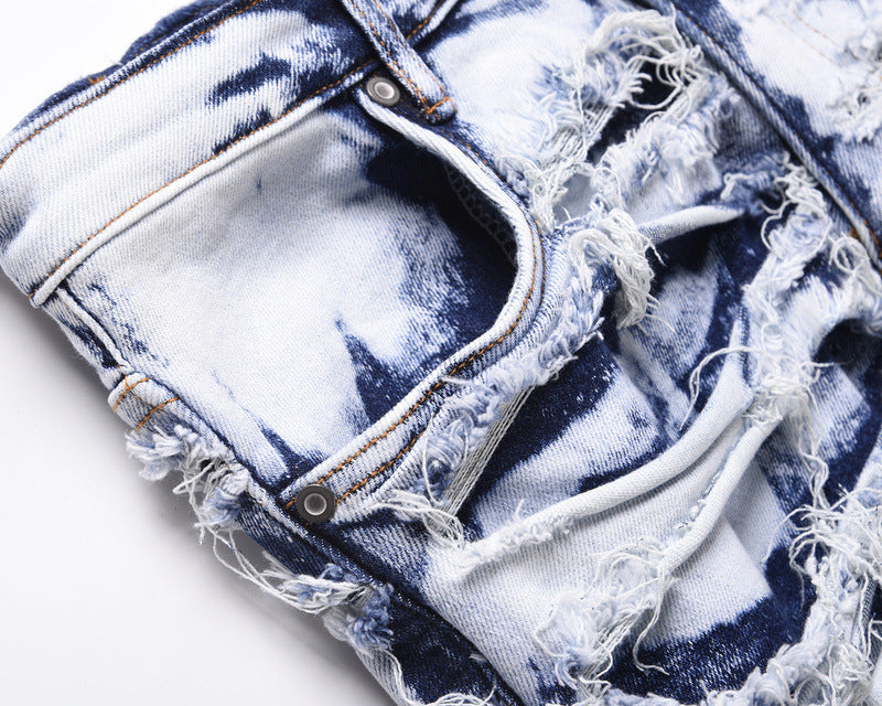 RIPPED V2 DENIM | WHITE-BLUE