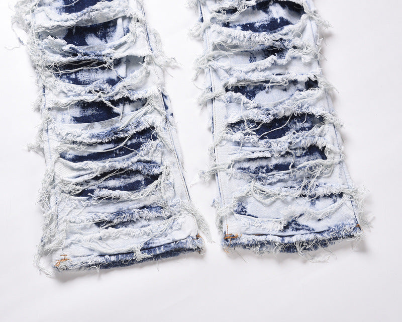 RIPPED V2 DENIM | WHITE-BLUE