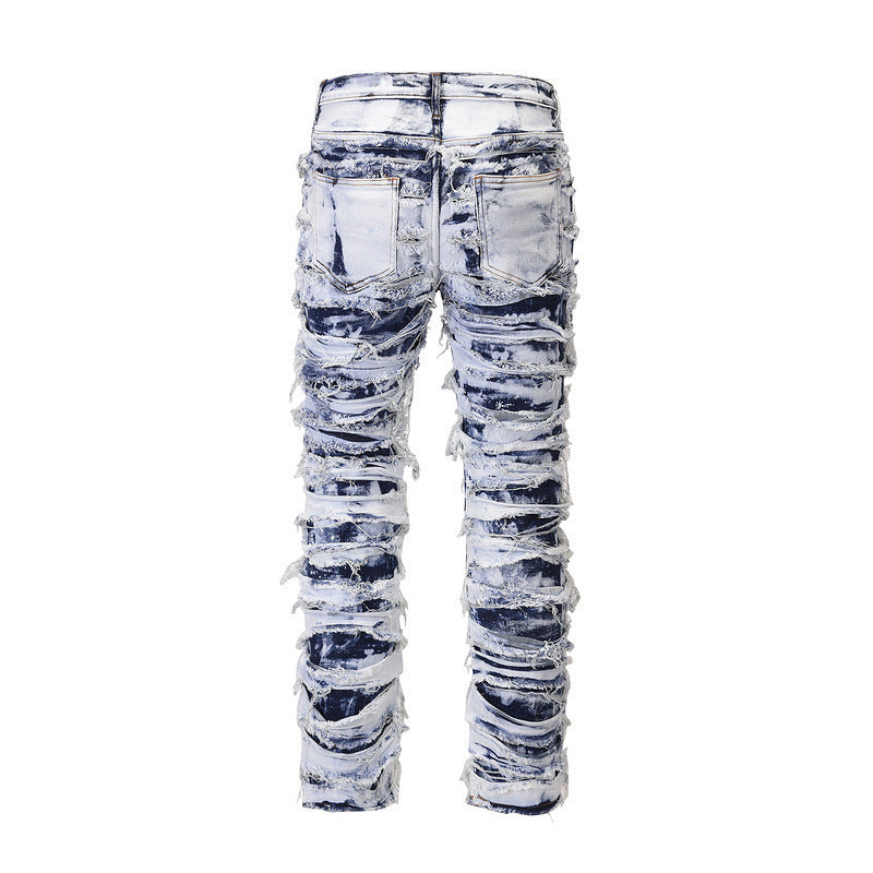 RIPPED V2 DENIM | WHITE-BLUE